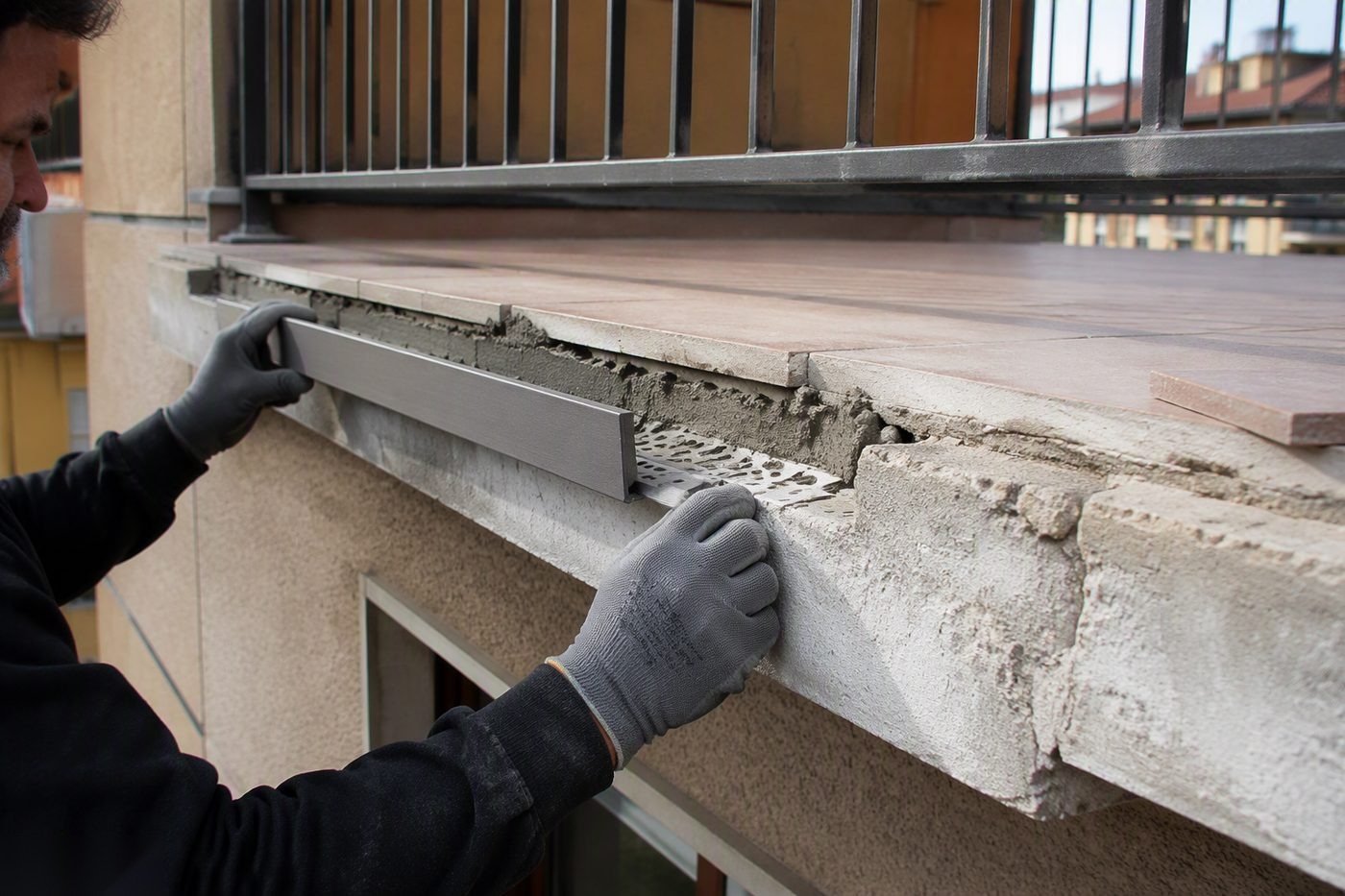 Rifacimento Frontalini Balcone nel Gallaratese — intervento di Rifacimento Terrazzo Gallarate