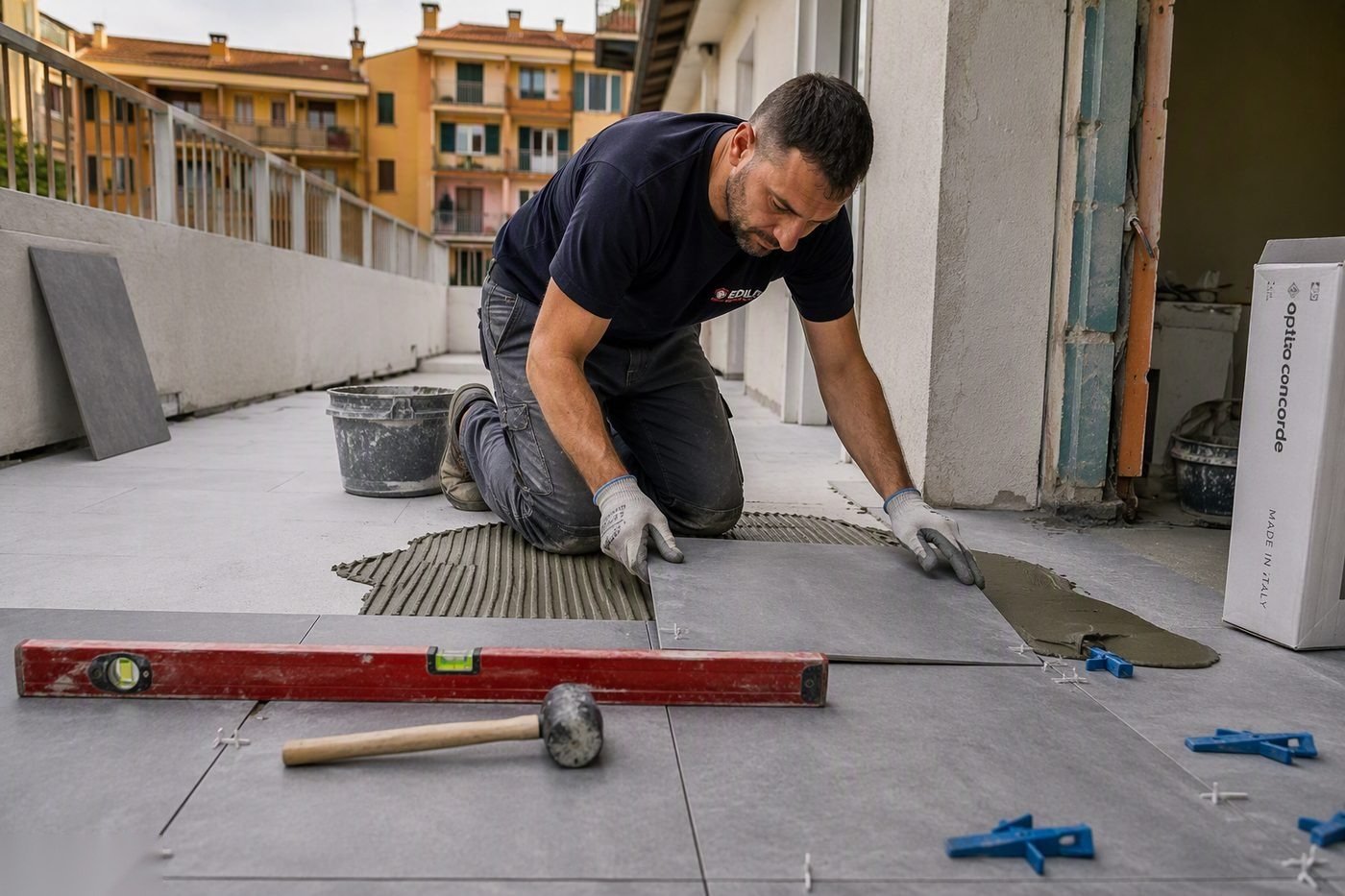 Rifacimento Pavimento Terrazzo nel Gallaratese — intervento di Rifacimento Terrazzo Gallarate